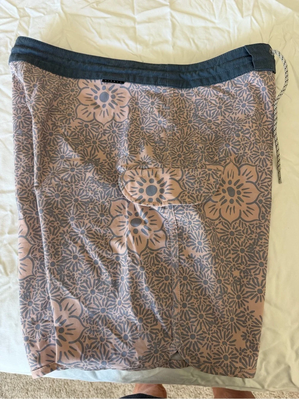VISSLA Pink Floral Board Shorts with Navy Waistband